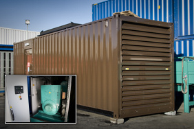brown thirty foot container