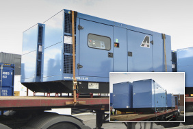 Four 165kVA generators on a lorry