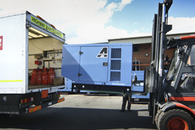 66kva generator loaded on a flat back lorry