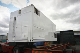refurbished white generator container