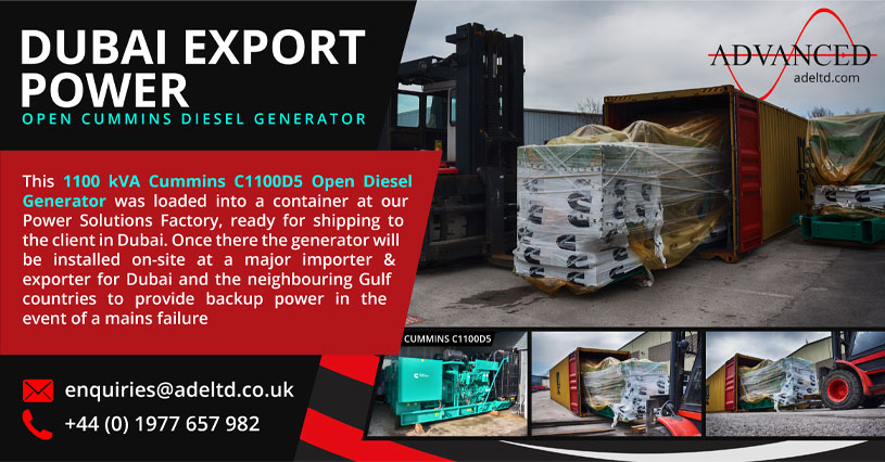 1100 kVA Diesel Generator Export to Dubai