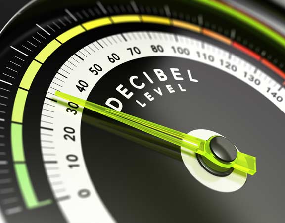 gauge reading decibel levels of a diesel generator