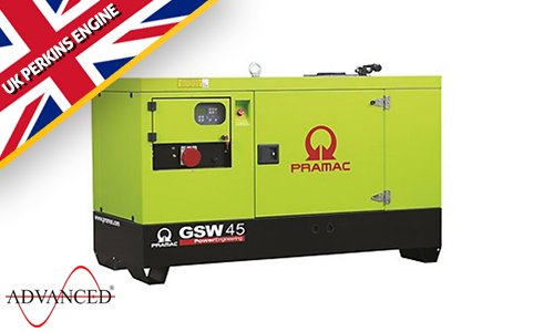 45 kVA Perkins Diesel Generator - Pramac GSW45 Genset