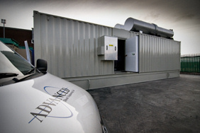 40 foot silenced generator, 72 hour autonomy